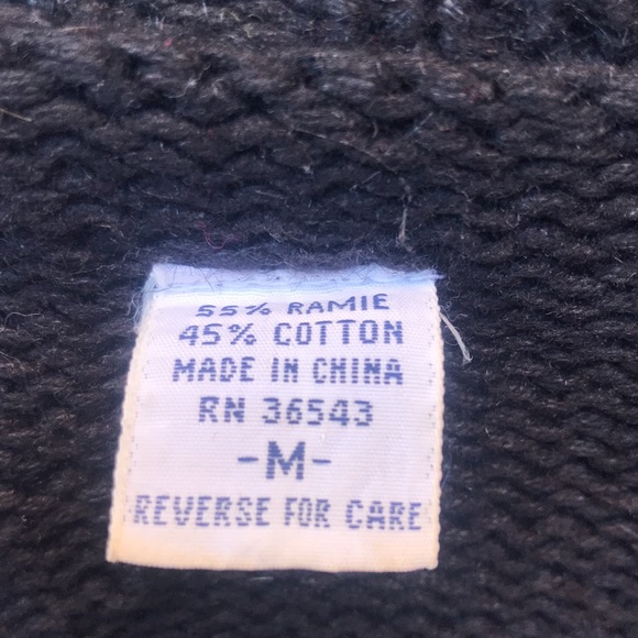 VINTAGE | Black Fall Leaves Hand Knit Grannycore Sweater Cardigan - Picture 11 of 13